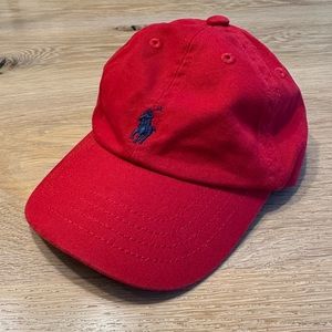 Polo by Ralph Lauren, Red Infant Cotton Chino Baseball Cap
